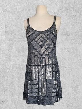 Parker Sequin Mini Dress | Art Deco Beaded Party Dress | Size S